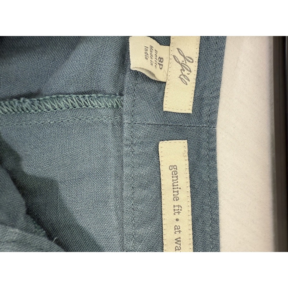 J. Jill Women's Linen Pants Size 8P Petite Blue Genuine Fit At Waist - Picture 3 of 5